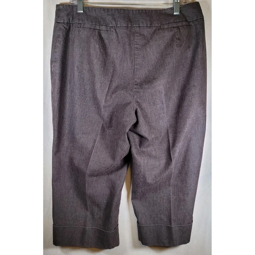 La Vita cropped wide leg Pants pin stripe Business Casual Dress trousers size 8‎
